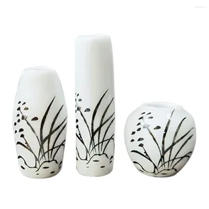 Vases 3 Pcs Small Vase Flower Pots Mini House Adornment Miniature Scene Prop Decor Ceramics Props