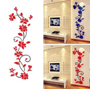 Wall Stickers Background Innovative Art Living Room Bedroom Acrylic Flower Shape Crystal Mirror Home Decoration Protective #TD