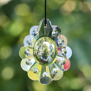 Ljuskrona Crystal 63mm 3D Glass Art Prism Facetterad påfågelfjäderhänge Suncatcher Making Supplies Crystals Accessories