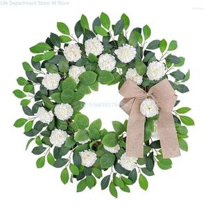 Flores decorativas Hidrangeias brancas grinaldas primavera artificial para decorações de casamento de porta