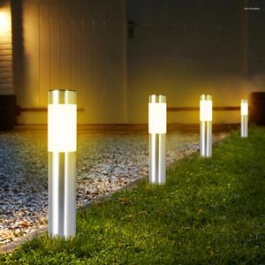 Solar Garden Pathway Lights Outdoor LED Lighting Ground Plug Bollard Light For Patio Gardens Pathways Lawn Yard