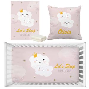 Set di biancheria da letto Lvyziho bambina per bambina per bambini sotto le stelle set di biancheria da letto personalizzata set di biancheria da letto per baby shower 240429