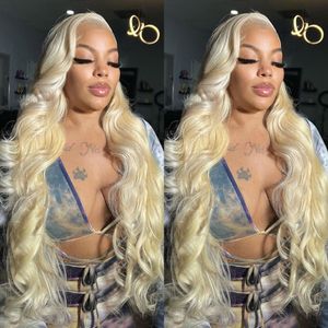 2024 36 Inch blonde wig Gradient Pink Body Wave Wig Human Hair Pre-Pulled 13X4 Synthetic Lace Front Wig Black Women High Temperature Silk Wig Wholesale Human Hair