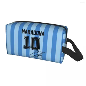 Cosmetic Bags Fashion Argentina Soccer Legend D10s Diego Maradona Travel Toiletry Bag Women Makeup Organizer Beauty Storage Dopp Kit