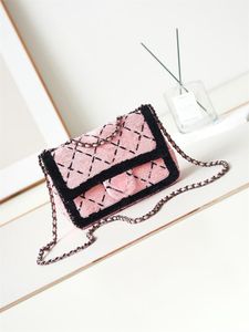 Tasarımcı çanta cüzdan klasik lüks zincir moda ekose çiçek bayanlar kahverengi deri çanta tasarımcı omuz çantası alışveriş pembe beyaz çanta satchels çanta kutusu v8
