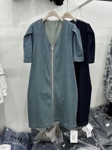 Sukienki w dużych rozmiarach Kobiety 4xl luźna dżinsowa sukienka koszulka z krótkim rękawem V NEC Fashion Y2K 2024 Summer Clothing Casual Korean Bobe