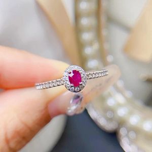 Cluster Rings Natural Ruby For Women Silver 925 Jewelry Luxury Gem Stones 18k Gold Plated Free Shiping Items