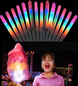 2020 Neue LED -Baumwoll -Süßigkeiten Glo -Zapfen farbenfrohe LED Light Stick Flash Glow Cotton Candy Stick für Vocal Concerts Night Party3682476