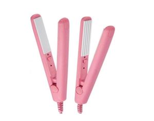 Electric Ceramic Flat Iron and Curler Travel Mini Pink Hair Straighteners Wave Corrugated or Straightening Irons For Choose35518966803657