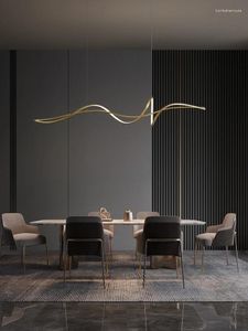 Żyrandole wszystkie miedziane nowoczesne minimalistyczne restauracja żyrandol włoski pasek lampy stołowej pasek