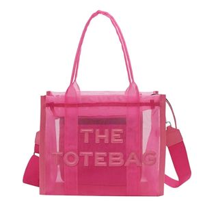 Kadın Tasarımcı Çanta Lüks Çanta Açık Çantalar Alışveriş Pembe Şeffaf Omuz Messenger Plaj El Çantalar Çantalar