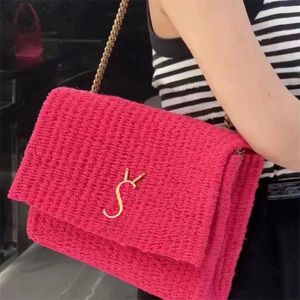 Tasarımcı Beach Bag Kadınlar Raffias Zincir Çanta Yaz Saman Omuz Çantası Alışveriş Tohumları Lady Dokuma Crossbody Bag Çim Tığ işi Çanta Çantası