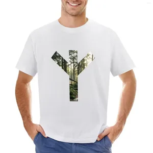 Polos maschile Algiz Forest Rune Symbol T-shirt sudore di vestiti oversize per uomini