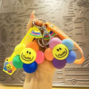 Creative Cartoon Colorful Suower Little Doll Keychain Car Hanging Accessories Couple School Bag Hanging Accessories Keychain