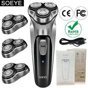 Rasoio elettrico per uomini rasoio elettrico Soeye rasoio per uomini 3d 3d floating lama barba trimmer USB ricarica macchina da taglio dei capelli 240422 240422