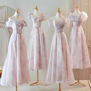 Ethnic Clothing Women's Tie Straps Dress Fashion French Square Necked Cheongsam Wedding Bridesmaid Clothes Evening Party Gown Gentle