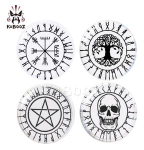 Kubooz transparent akrylcirkelträd av livsskall pentagram tunnlar öron pluggar kropp smycken piercing örhänge expanders bår5219441