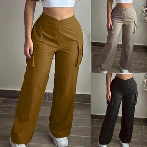 Frauenhose Sommer hohe Taille Casual Modehosen Hosen mit Taschen hautfreundlich bequemes Ropa Mujer Juvenil