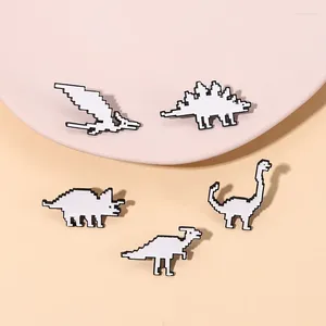 Broches do desenho animado da moda Pixel Dinosaur Design Design Hip Hop