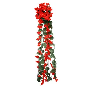 Flores decorativas Wisteria Artificial Vine Garland Wedding Arch Decoration Fake Plants Folhagem Rattan Rathing Faux Ivy Wall