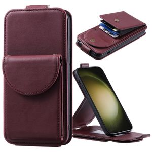 PU -lädertelefonfodral för Samsung Galaxy S24 S23 S22 S21 S20 Note20 Ultra Note10 Plus Solid Color Woman Style Card Bag Flip Stand Cover med hand och axelband