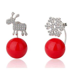 Garada de neve de veado espumante Red Ball Christmas Stud Brincho