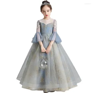 Girl Dresses Minimalist Princess Fluffy Gauze Little Host Piano Performance Children's Wedding Dress Flower