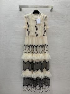 밀라노 활주로 드레스 2024 새로운 봄 여름 주름 패션 디자이너 드레스 브랜드 같은 스타일 드레스 0501-10