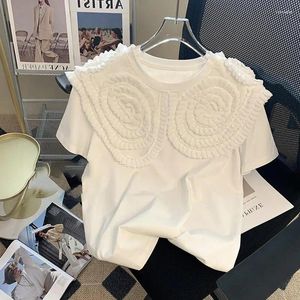 Kvinnors T-skjortor Tunga vita dockhals Korta ärm T-shirts Grunge kläder Crop Top Graphic Ropa de Mujer Summer Eesthetic Tees