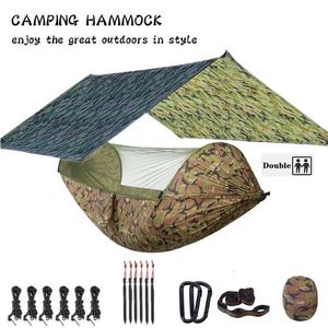 Hammocks Camping Hamak Hammock Sivrisinek Net ve 118x118in Yağmur Sinek Tarp6-Ring Ağacı Kayışı Hamak Sırt Çantalık SurvivalTravel için Salıncak