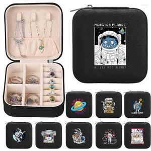 Cosmetic Bags Jewelry Storage Box Desktop Drawer Necklace Ring Seat With Zipper Bracelet Earrings Pattern Series