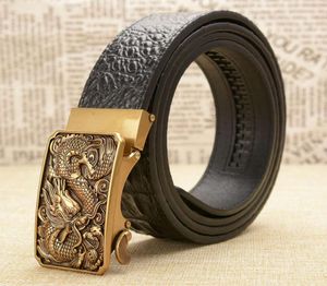 Поясные аксессуары личность Men039s Crocodile Pattern Body Real Youth Fashion China Dragon Automatic Buckle Leather Belt4259070