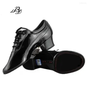 Buty taneczne Ballroom Men Shuters Shuters dla Łacińczycy dorosły dwa podeszwy Nauczyciel Practice National Standard Patent Skórzanie BD424