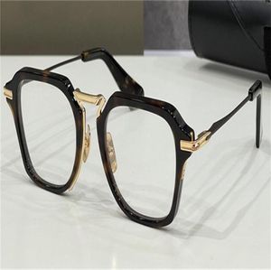 Neue Modedesign Männer Optische Brille 413 K Gold Plastik Quadratrahmen Vintage Einfacher Stil transparenter Brille Top -Qualität Clear 8291188