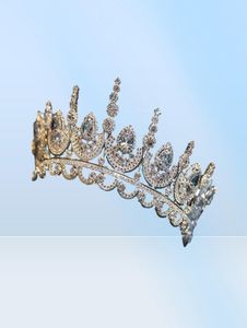 Himstory Noble Beauty Prenses Tiara Kübik Zirkon Düğün Gelin Crown Rhinestone Pageant Taç Gelinler için Kafa Bantları6179002