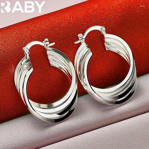 Brincos de argola Urbaby 925 Prata esterlina Quatro círculo para mulher charme de festas de noivado de casamento Jóias por atacado