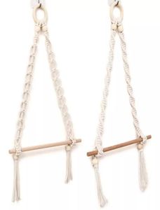 2st Nordic Macrame Wall Hanging Tood Stick Toalettpappershållare Thandduk Hänger Dekor8155503