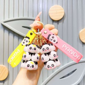 Cartoon Panda Folding Music Doll Small Pendant Keychain Accessories Pendant Jewelry Keychain Car Gifts