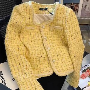 HDSQP Lace Pleated Tweed Jacket Women Autumn Korean Style Långärmare Jacka Rockar Kvinna O Neck Pärlknapp Utkläder Toppar 240428