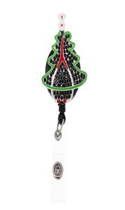 Fashion Style Key Rings Weihnachtsbaum Stethoskop Strass einverrückter ID -Halter für Krankenschwester Name Accessoires Abzeichen Rolle mit All9732031