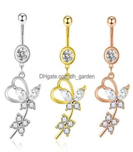 ABLELHO BULTO BULLO RAIS 14G Dangle Belly For Women Girls 316L Aço de aço Curvido Body Jewelry Piercing Drop Deli DHGARDEN DHGIF4248082