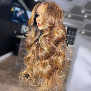 36 Inch blonde wig Gradient Pink Body Wave Wig Human Hair Pre-Pulled 13X4 Synthetic Lace Front Wig Black Women High Temperature Silk Wig Wholesale Human Hair