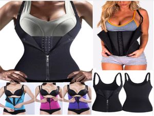 Neoprene Shapers Sauna Sweat Vest Ciist Treinador Zipper Cincher Women Women Body Slimmim Trimmer Corset Workout Thermo Push Up Train3969256