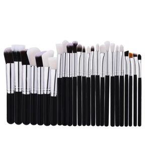 Black Patchwork Professional Makeup Brushes Conjuntos de ferramentas de pincel de maquiagem Fundação em pó blushes naturais sintéticos hairxgrj6909984