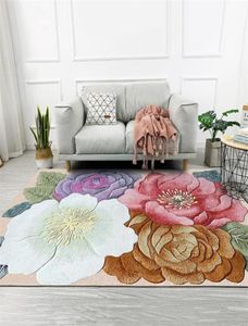 Teppiche amerikanischer Stil Teppich mit Blume klassischer eleganter Blumenteppich für Wohnzimmer Bettdekor Hurway7197576