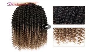 14 -calowe Marley Braids Ombre Hair szydełka Syntetyczne Plejanie Włosy Włoski Warkocze kręcone szydełkowe włosy Kobiety Locs 3809511
