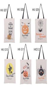 Party 6 Types Halloween Canvas Sack Spider Pumpkin Tote Bag DrawString Sacks Candy Gift Trick eller Treat Bags Parties Decoration6995766