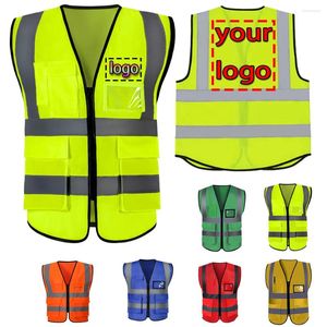 Men's Tank Tops Custom Reflective Safety Vest Printing Design Your Logo Text Work Clothes Engineer Construction Clothing