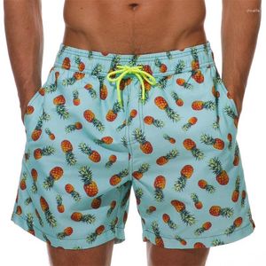 Shorts maschile Pineapple Graphic Beach for Men 3D Fruits Surfing Board di Surfing Trunks Swiming Street Street Short Pants Short