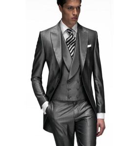 Grey scuro Grey fatto da smoking da sposo da sposo da groomsmen man039s abiti da matrimonio per matrimoni per matrimoni abiti coat di nozze EW71038480477